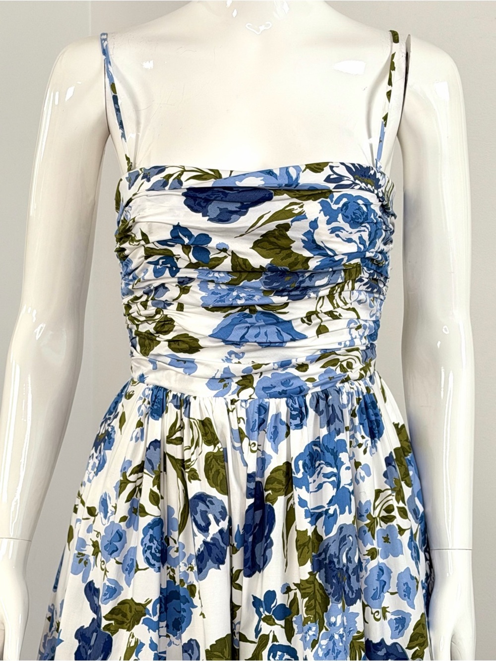 NWT Reformation Kastoria Strapless Floral Maxi Dress in White & Blue Size 2 - Picture 8 of 16